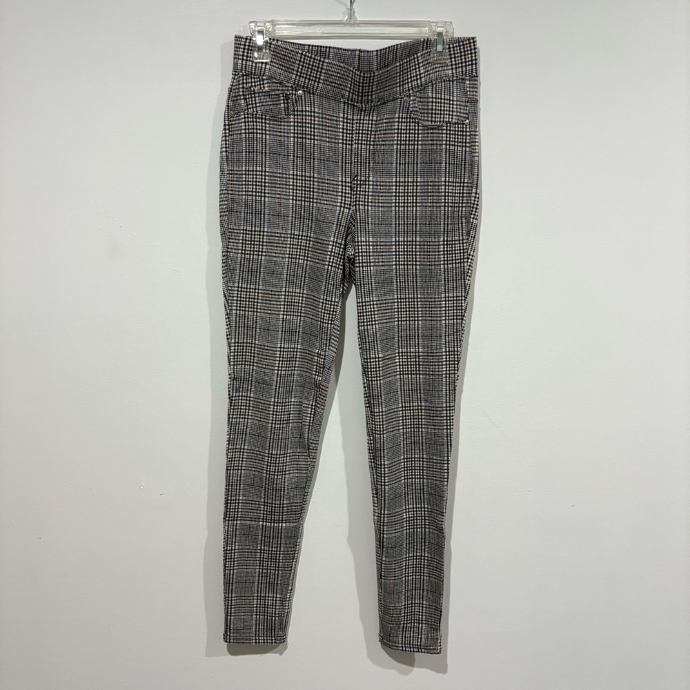 Seven7 Women's Gray Plaid Skinny Leggings